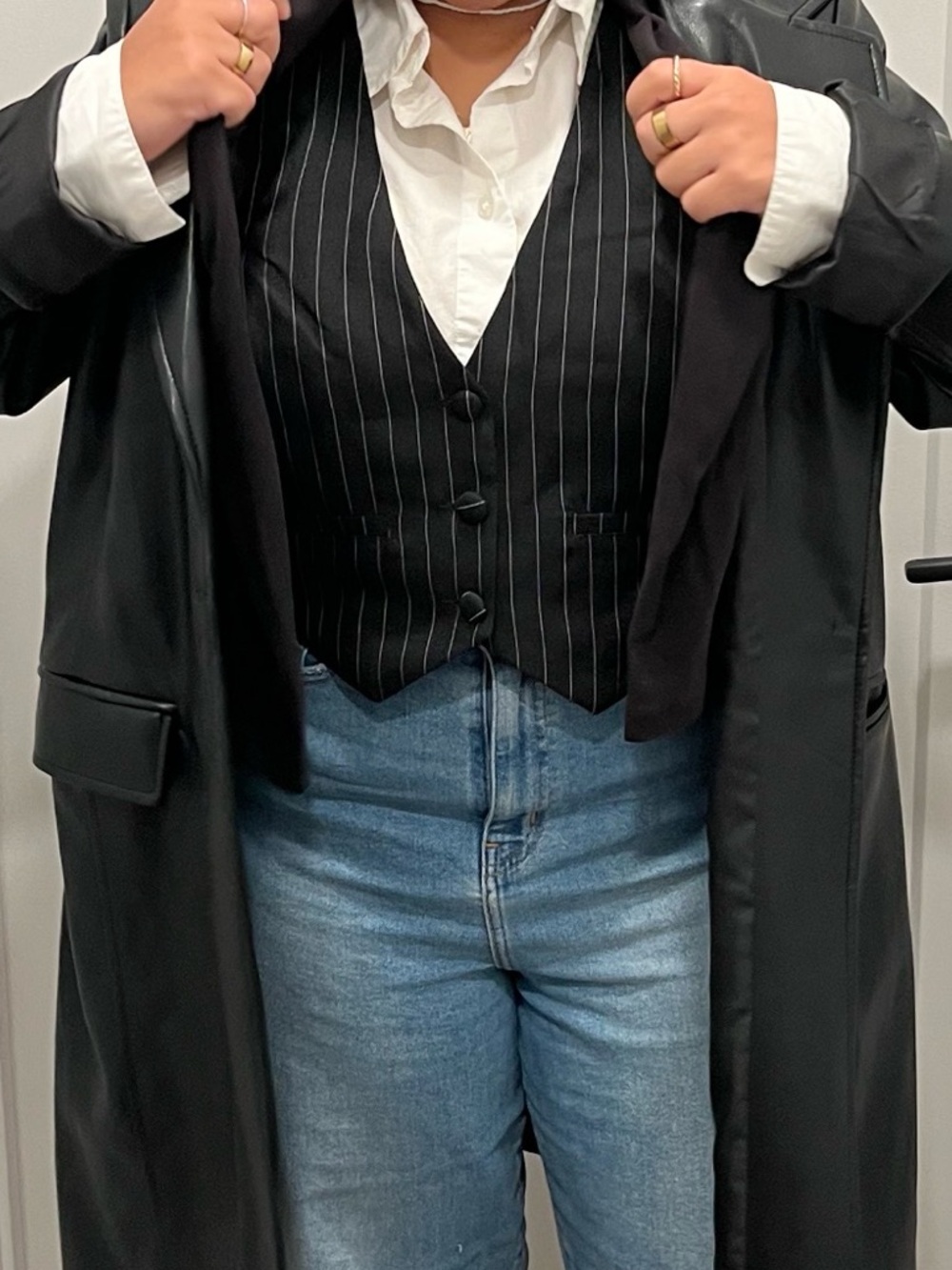 Windsor Black Pinstriped Vest